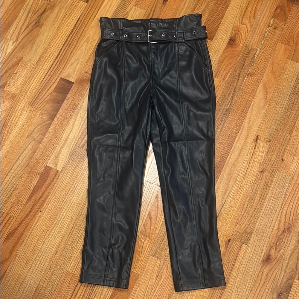 Blank NYC Belted Faux Leather Front Slit Pants - Picture 4 of 12